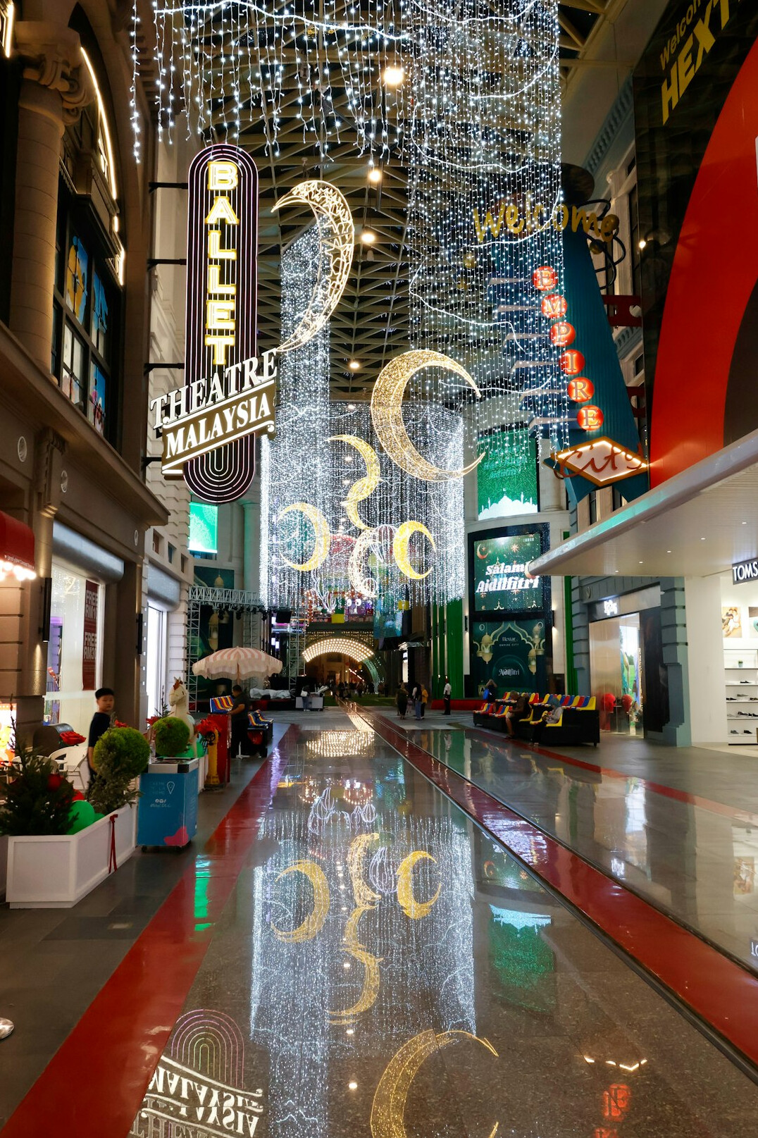 mall interior at night